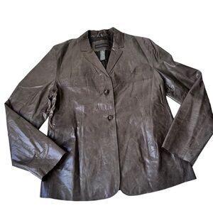 Vintage Banana Republic Leather Blazer, Size 14